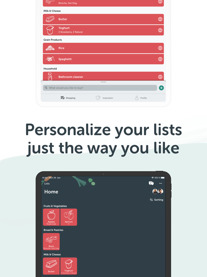 Bring Grocery Shopping List