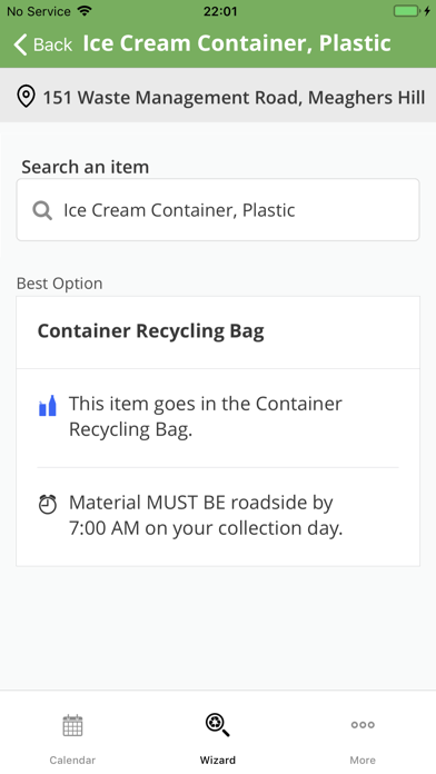 Eastern NS Waste Info Screenshot