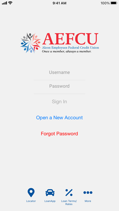Alcon Employee's FCU Screenshot