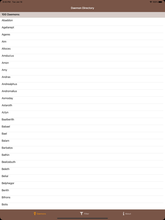 Daemon Directory iPad screenshot 1 - Reference app