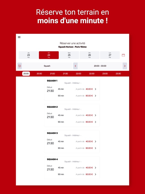 Squash Horizon iPad screenshot