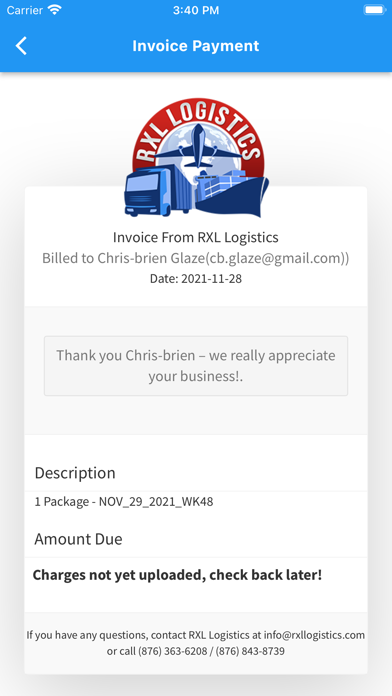 RXL Logistics Screenshot