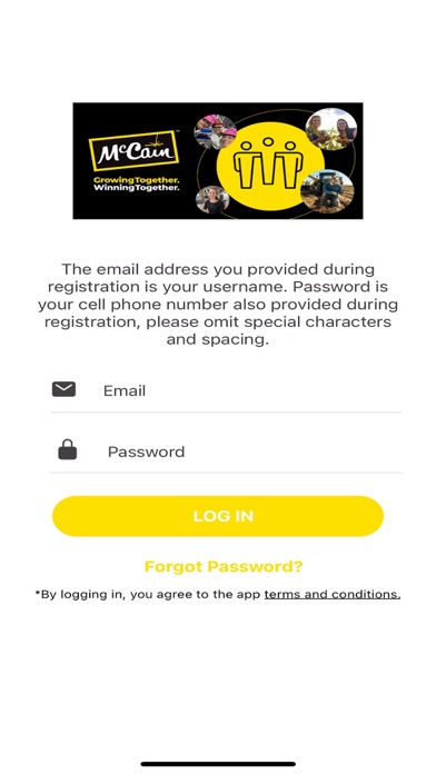 McCain Events Screenshot