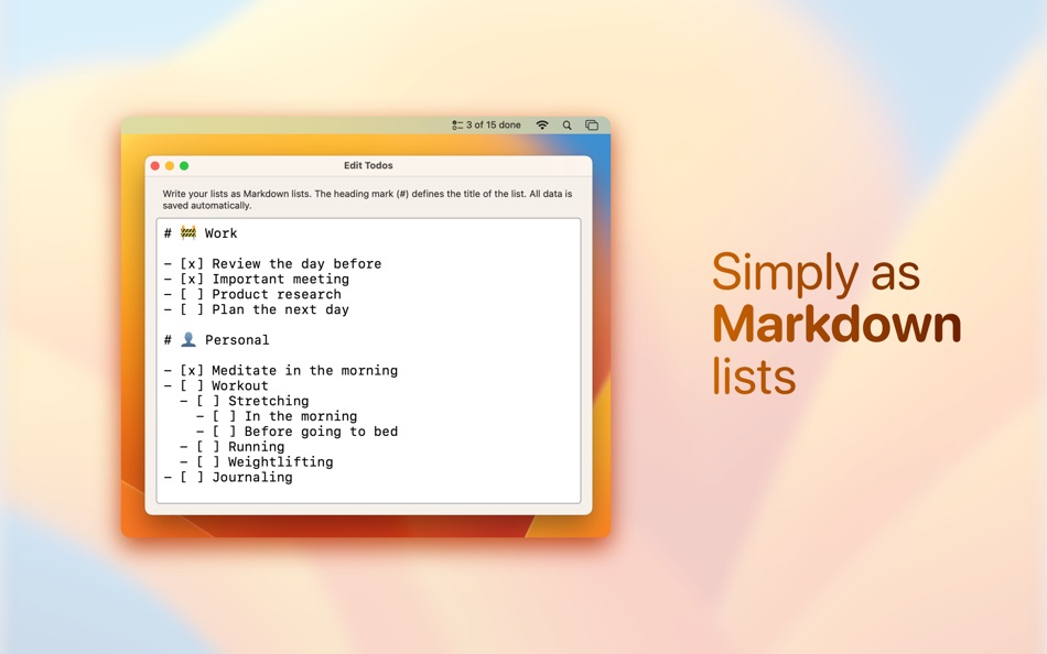 #2. MarkDone • Quick To Do Lists (macOS) 由: Eric Maciel