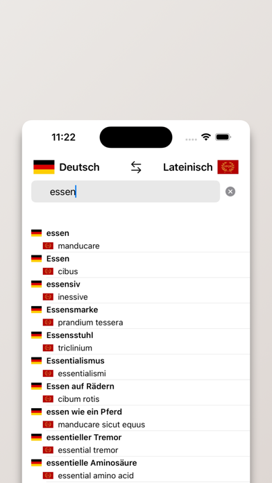 Lateinisch-Deutsch Wörterbuch Screenshot