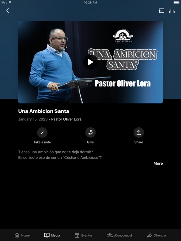 Iglesia Roca Eterna Detroit iPad screenshot 3 - Education app