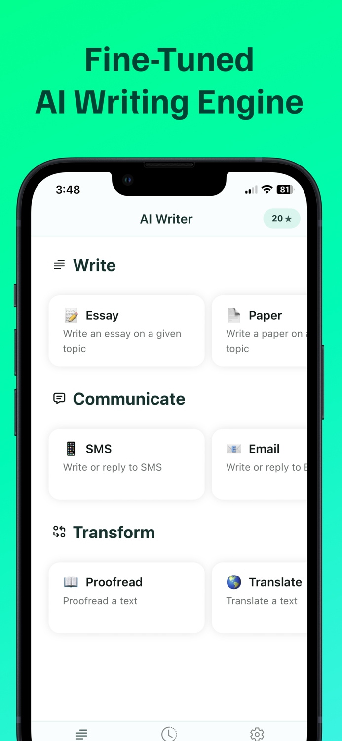 AI Write EmailStoryTextSMS