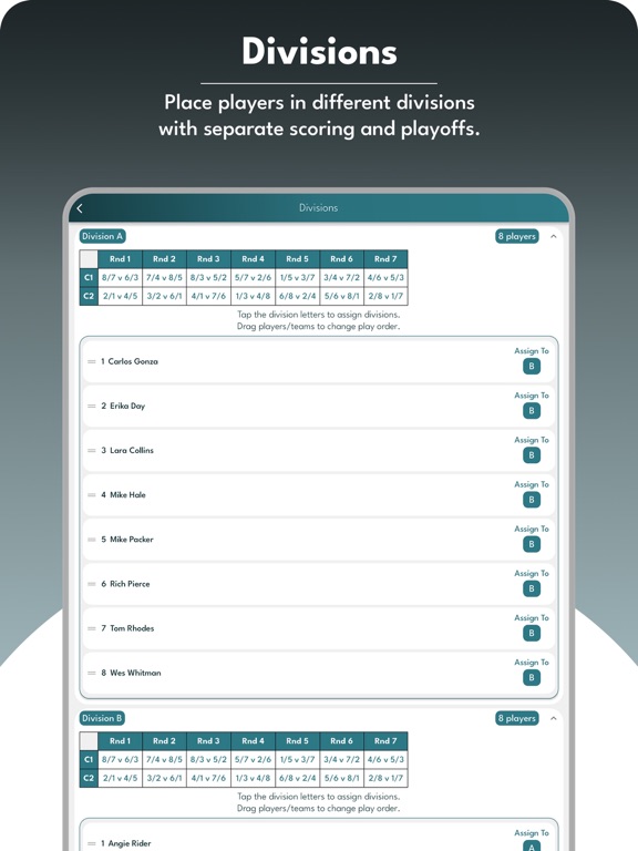 Dink! Pickleball Round Robins iPad screenshot 4 - Sports app