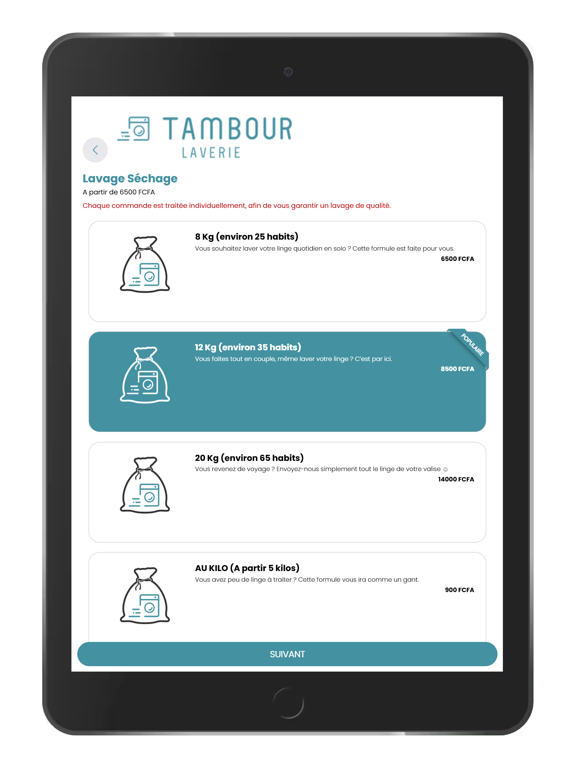 Tambour Laverie iPad screenshot
