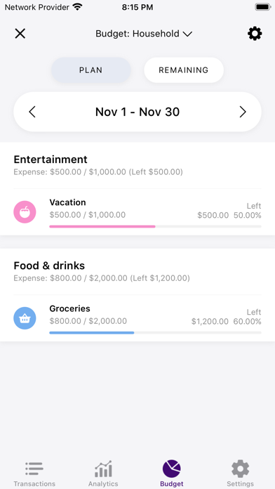Checkbook: Budget & Expenses Screenshot