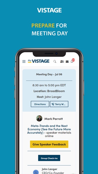 My Vistage Screenshot