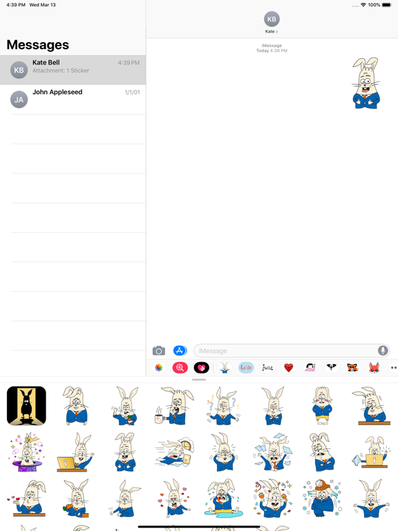 Screenshot #6 pour Cute Rabbit Stickers & emoji