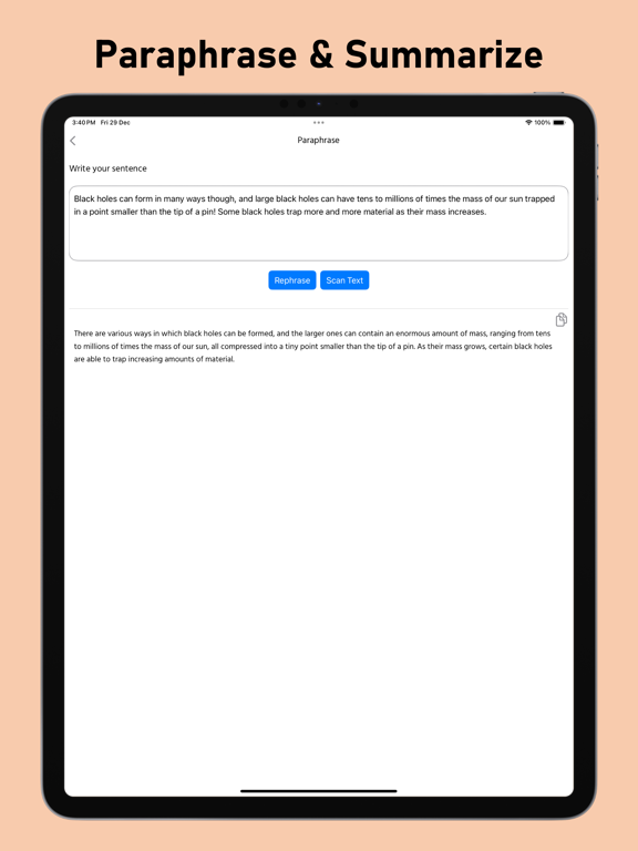AI Paragraph Writer, AI Letter iPad screenshot 4 - Productivity app