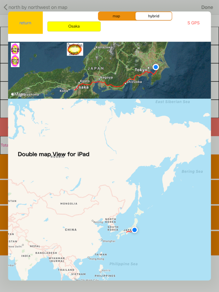 north by northwest on map