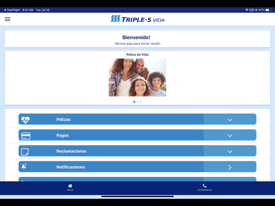 Mi Triple-S Vida iPad screenshot 1 - Business app