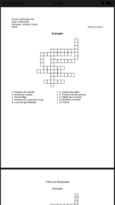 Criar Cruzadinha Escolar Screenshot