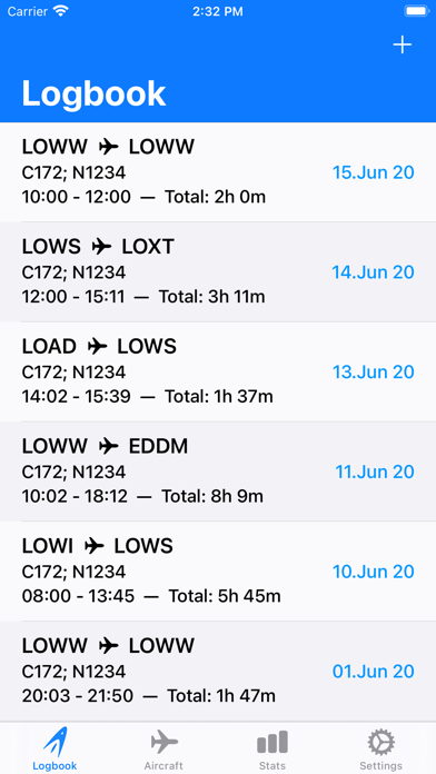 Screenshot #1 pour SkyPilot 3 - Flight Logbook