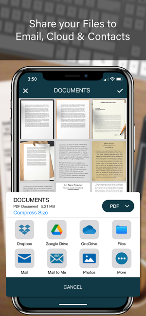 ‎PRO SCANNER - Екранна снимка на сканиране на PDF документ