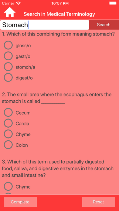Gastroenterology Terms Quiz Screenshot
