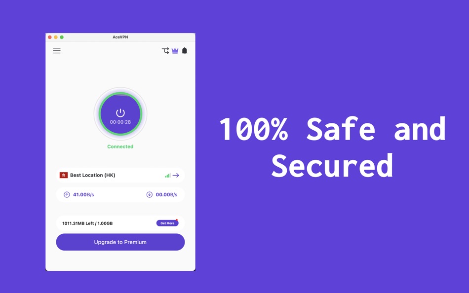 #1. AceVPN - Fast Proxy (macOS) De: Oya Technology HK Ltd