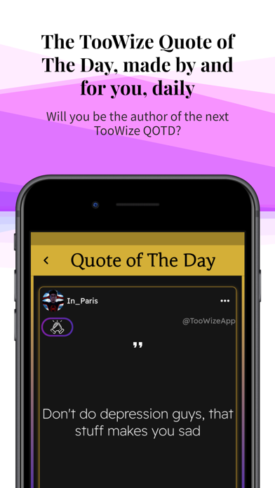 TooWize: Quotes Social Screenshot