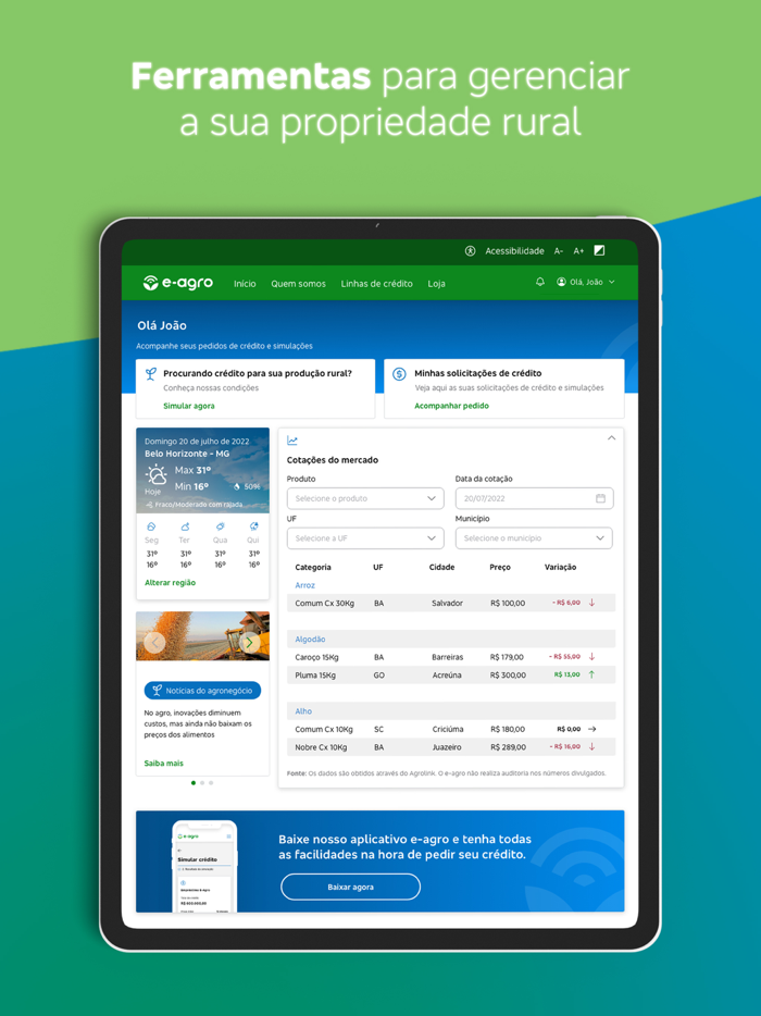 E-agro Crédito e Marketplace