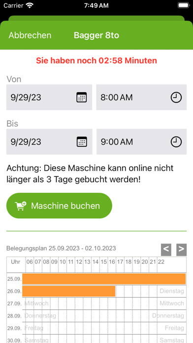 Mietmaschinen MR-MIHO Screenshot