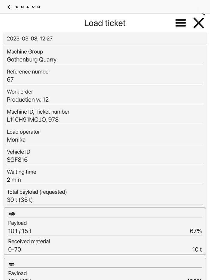 Volvo CE Connected Load Out