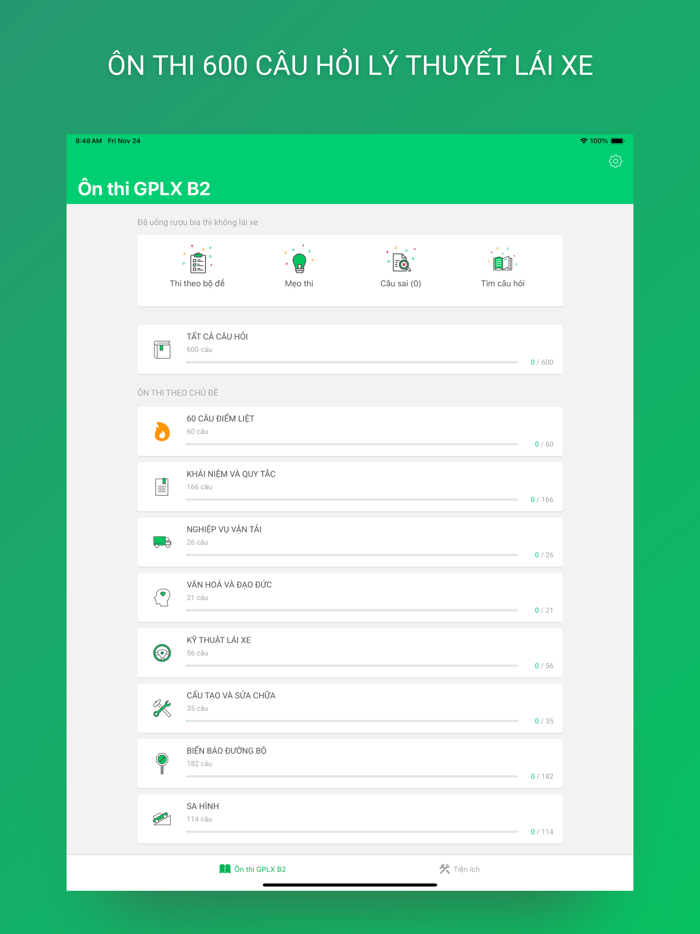 Ôn Thi GPLX 600 Câu Hỏi B1 B2