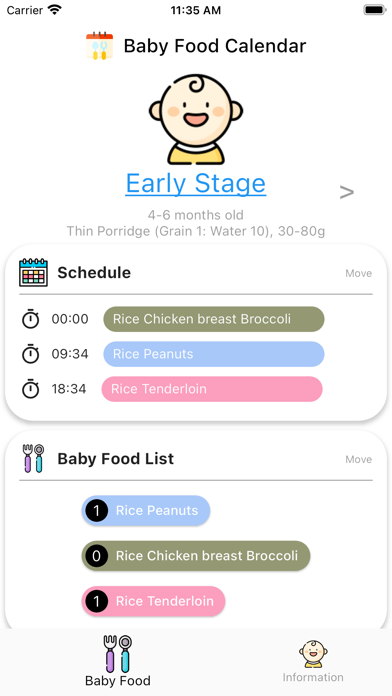 Baby Food - Meal Planner Screenshot