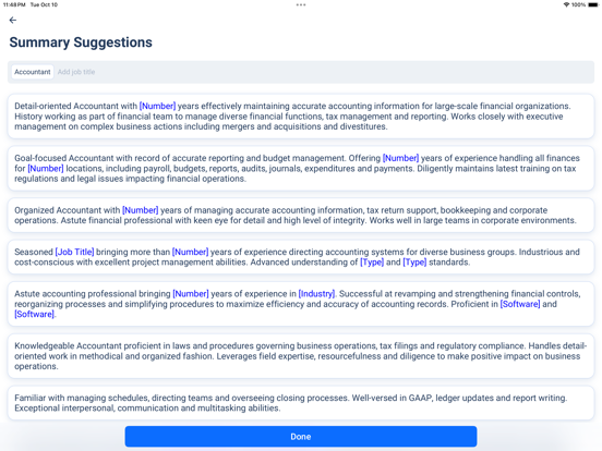 Resume Maker: CV Templates iPad screenshot 3 - Business app