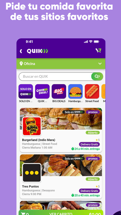 QUIK: Pago y Delivery Screenshot