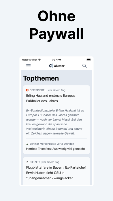 Cluster - Nachrichten heute Screenshot
