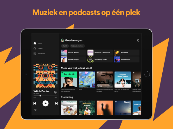 Spotify: Muziek en podcasts iPad app afbeelding 1