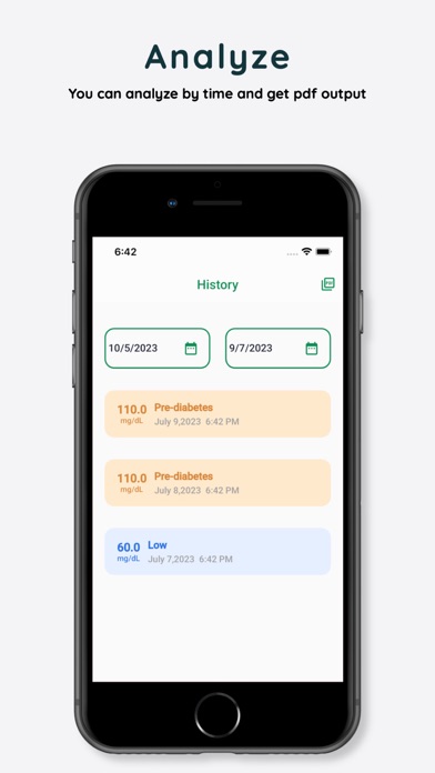 Blood Sugar Monitoring Screenshot