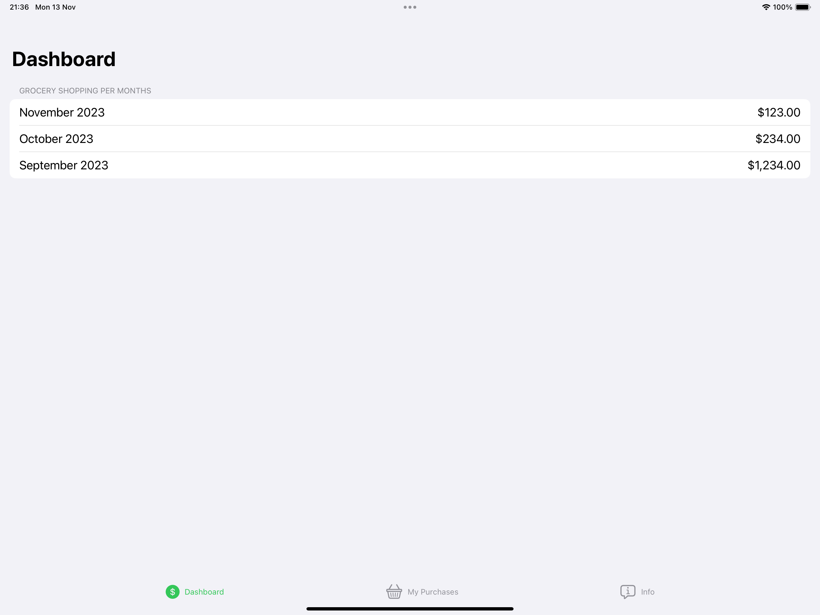 My Grocery Tracker
