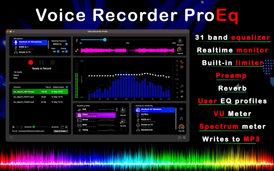 #1. Voice Recorder Pro Equaliser (macOS) 由: Pavel Kostka