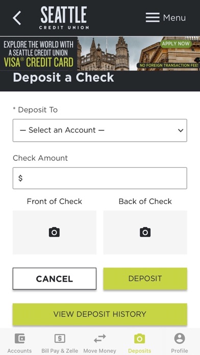 Seattle Credit Union Screenshot