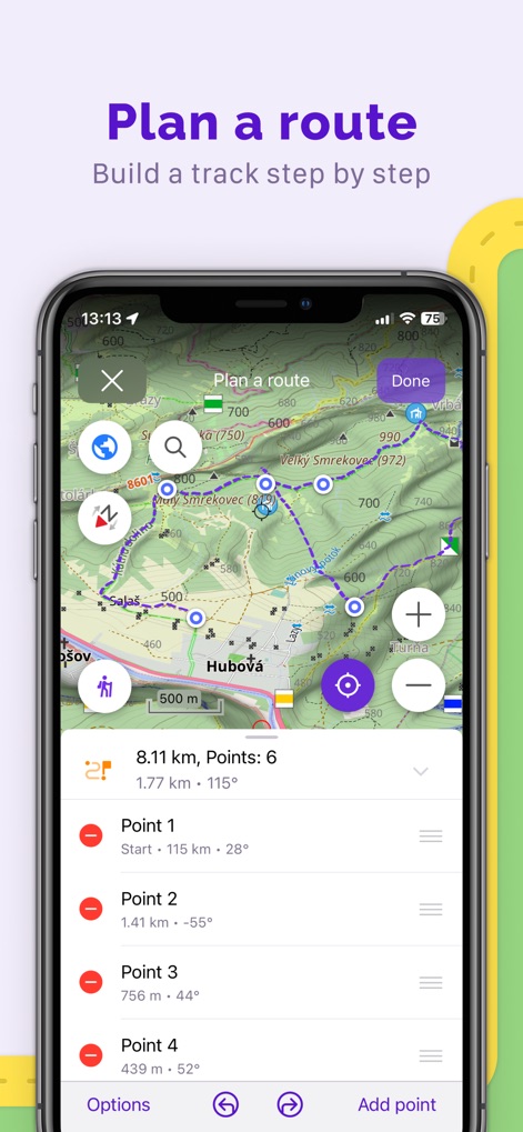 OsmAnd Maps Travel & Navigate - Les utilisateurs peuvent planifier des itinéraires détaillés, en ajoutant et gérant plusieurs points intermédiaires pour construire des parcours complexes pas à pas.