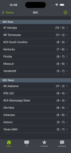 ‎College Football Schedules '23 Screenshot