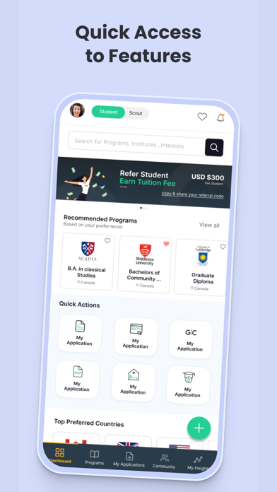 Dfavo-Study Abroad Platform Screenshot