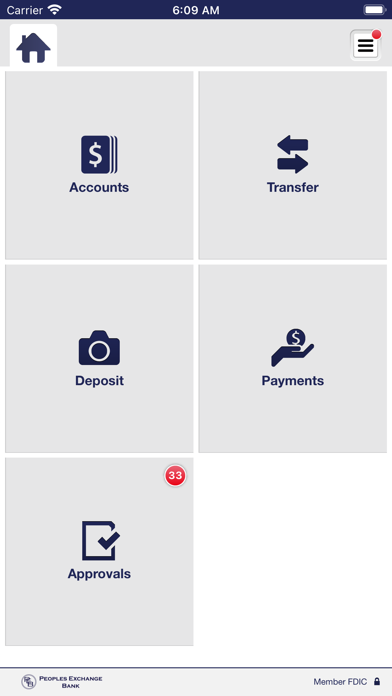 PEB Business Banking Screenshot