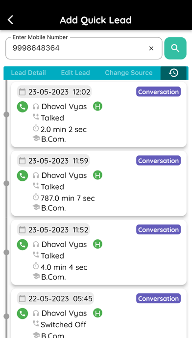 GNUMS Admission CRM Screenshot
