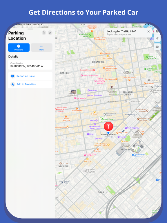 Find My Parking Location iPad screenshot 3 - Navigation app