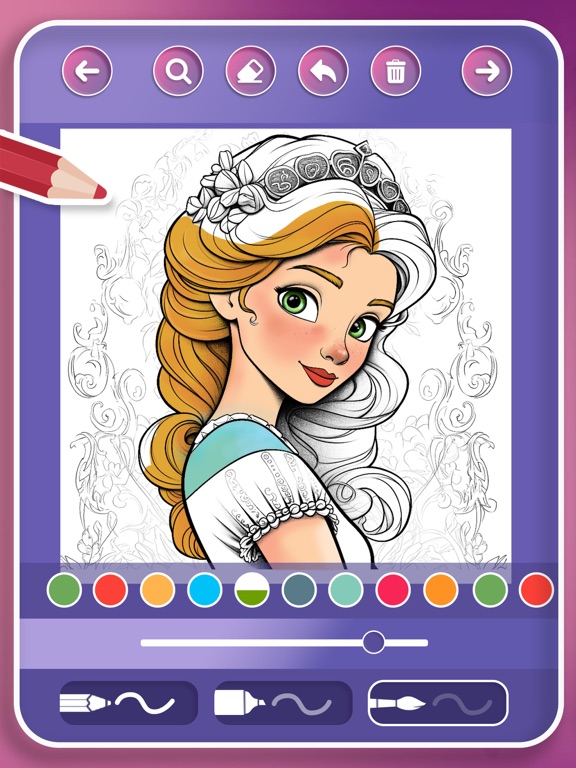 1000 princesses coloring book