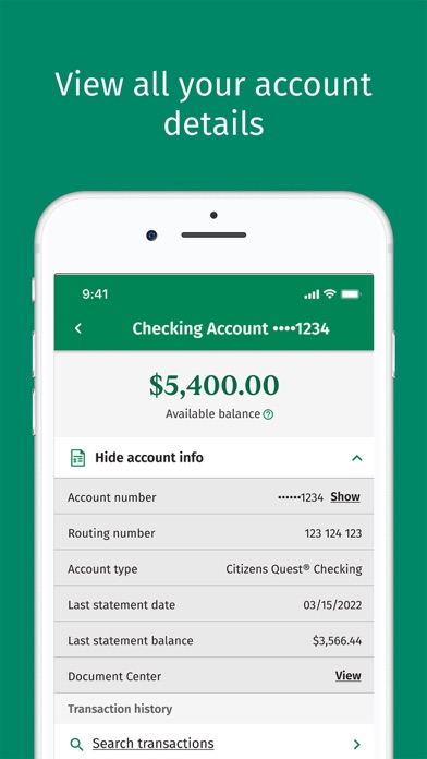 Citizens Bank Mobile Banking Screenshot
