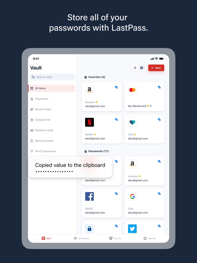 LastPass Passwort-Manager Screenshot