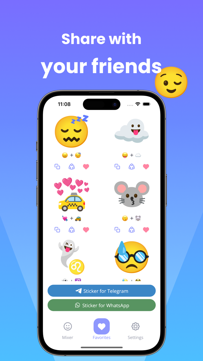 Emoji Shake create stickers