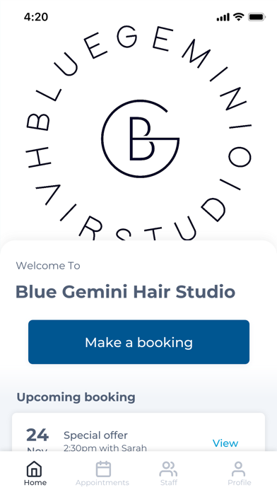 Blue Gemini Hair Studio Screenshot