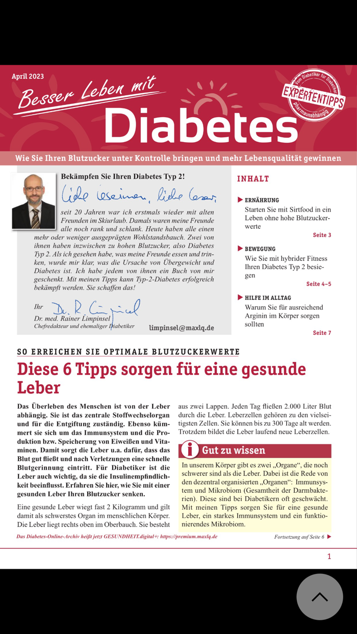 Besser leben mit Diabetes